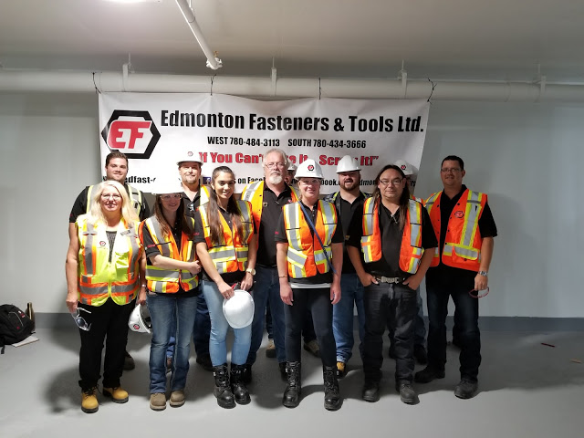 Edmonton Fasteners staff at Edmonton Fasteners and PCL Event at Ice District